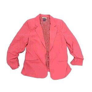 Free Hug Nordstrom Open Front Lined Work Coral Blazer Jacket Women’s Size M